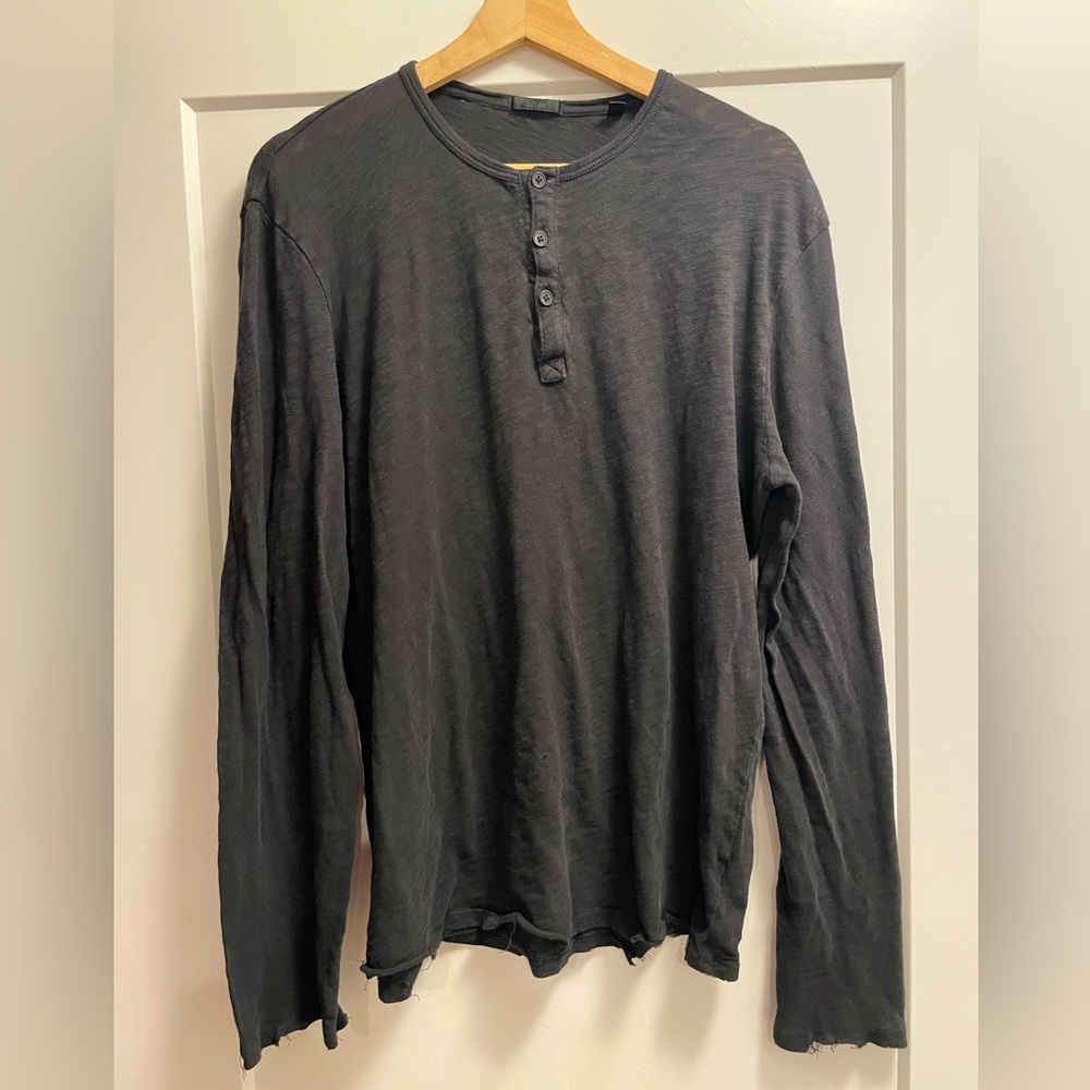 Men's Black Henley Shirt